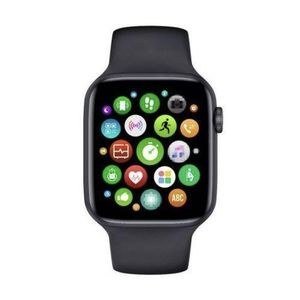 Black Rectangular Smart Watch with Multicolour Round Icons