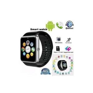 Dark Square Smart Watch with Segmented Strap Graphic