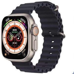 T800 Ultra Smart Watch with Dark Perforated Strap
