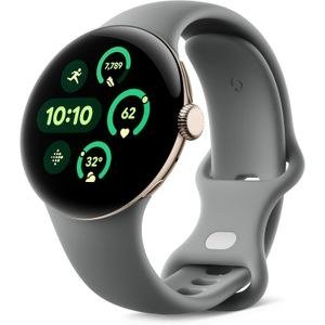 Google Pixel Watch3 Round Smart Watch with Pale Grey Strap