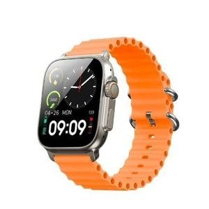 SmartBarry C92 Max Smart Watch with Orange Perforated Strap