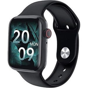 Black Rectangular Smart Watch with Leaf-Pattern Screen