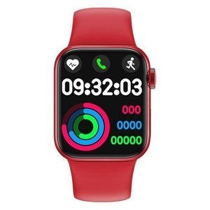 Red Rectangular Smart Watch with Coloured Clock Panels