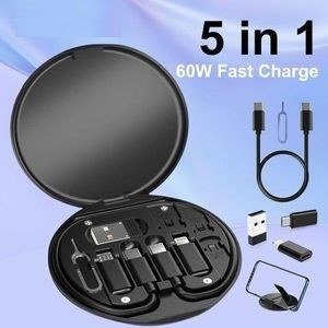 Dark Round Connection-Accessory Case with Cable Graphic