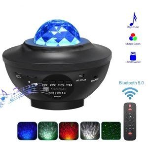 Black Decorative Projector Light with Blue Faceted Dome