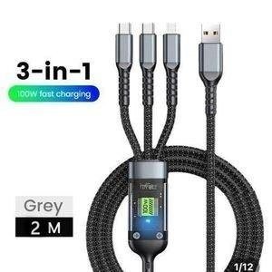 Black Multi-End USB Cable with Number-Style Panel