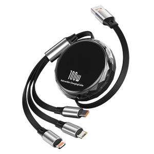 Dark Retractable Multi-End USB Cable
