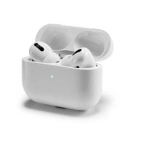 Pale Stem-Style Earbuds with White Hinged Case