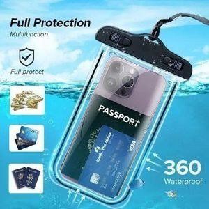 Clear-Looking Phone Pouch with Dark Upper Closure