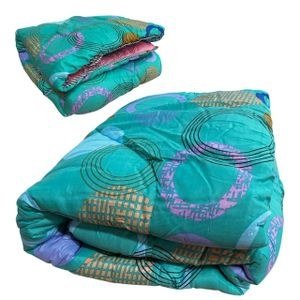 Green and Purple Patterned Folded Bedding