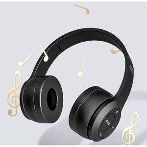 Black Headband-Style Headphones with Round Ear Sections