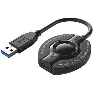 Dark Rounded Video Adapter with Short USB Cable
