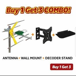 Outdoor Antenna and Television Bracket Arrangement