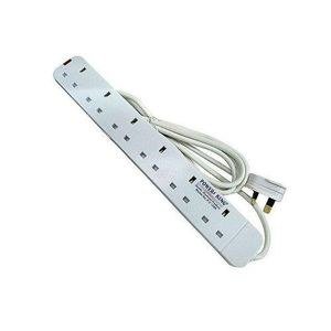 Power King White Socket Power Strip with Cable