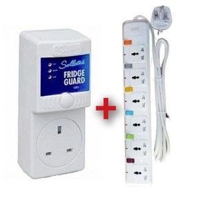 Pale Socket Guard and Extension Arrangement with Blue Labels