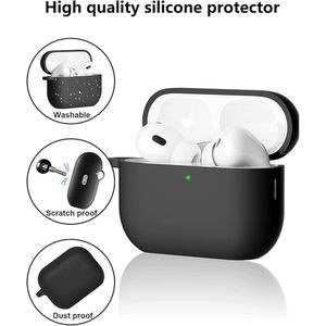 Black Earbud Case Cover with Carrying Hook Graphic