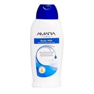 Amara Body Milk White Bottle with Blue Cap