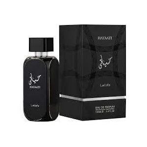 Lattafa Hayaati Dark Fragrance Bottle Package
