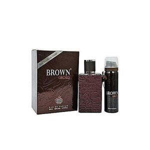 Brown Orchid Bottle and Tall Spray Package