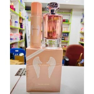 Ophylia Pink Fragrance Bottle and Carton Photograph