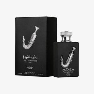Lattafa Ishq Al Shuyukh Dark Fragrance Bottle and Carton