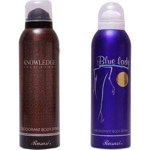 Knowledge and Blue Lady Deodorant Spray Pair