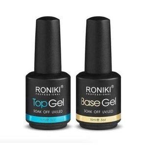 Nail Polish Roniki Soak-Off UV/ LED Gel, Top Coat + Base Coat