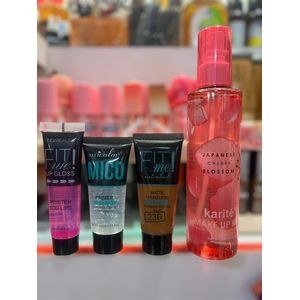 Lip Gloss, Primer, Foundation, And A Makeup Setting Spray.