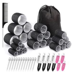 Curling iron set 50 pcs, self-holding heatless curling iron for long and medium hair, with hairpin and pointed comb