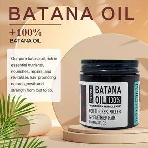 Raw Unrefined Batana Oil for - & Organic Dr Sebi Batana Oil From Honduras - Natural Oil - 4 Ounce Jar