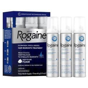 Rogaine 5% Minoxidil Hair Treatment Foam – For Men (3 Month Supply)