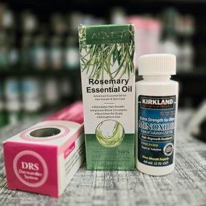 Kirkland Minoxidil Hair & Beard Growth Oil & Rosemary EssentialOil + Derma Roller Set