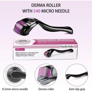 Derma Roller For Face, Body and Scalp - Microneedling Roller For Men & Women With 540 Titanium Microneedles - Beard Roller for Hair & Beard