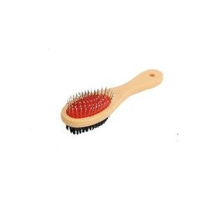 Double-Sided Pet Grooming Brush – Brown Handle