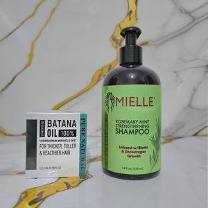 Mielle Organics Rosemary Mint Strengthening Shampoo & Unrefined Batana Oil - 355mls*118mls