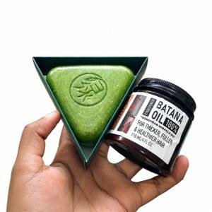 Perubatanalhikmah Batana Oil 100% + Seven Green Herbal Shampoo Bar Hair Care Combo