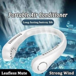 New Rechargeable Neck Fan Portable 360° Rotating Fan - White