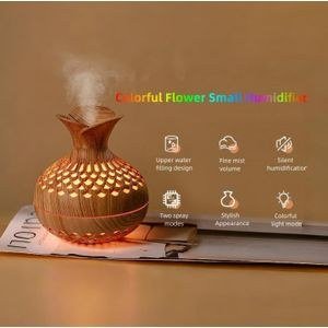 USB Air Humidifier Mini Humidifier Desktop Humidifier Hollow Vase Shape Humidifier With Colorful Night Lights 7 colors