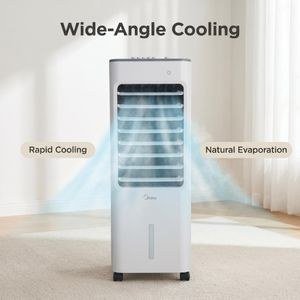 Midea 4.8L Portable Evaporative Air Cooler & Humidifier with 3-Speed Fan (Model: AC100-18B) - White