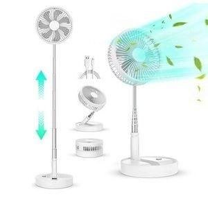 Bro Toumi Rechargeable Fan USB Folding Bracket Telescopic 8nch -Whit