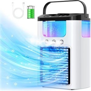 Night Light 3 Speeds Mini Evaporative Air Cooler Personal Desktop Cooling Fan with Three Modes