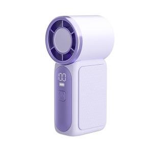 Music Pioneer Portable Handheld Fan 15000 RPM Rechargeable Handheld Mini Fan with LED Display 4H Max Cooling Time Concerts, Sports Events(Purple)