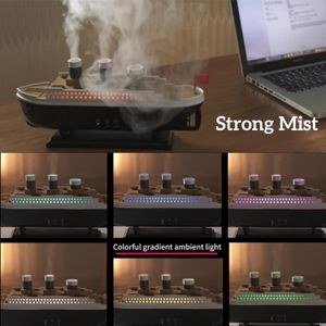 Essential Oil Diffuser Cool Mist Humidifier, Titanic Ship Design, LED Lights, Remote Control-Black & Whiteæ
