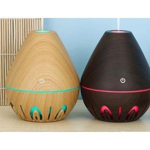 New Home Humidifier LED Colorful Light Conversion Humidifier & Essential Oil Difusser-Brown/Black