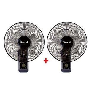 Saachi Wall Fan With 3 Speeds Buy 1 Get 1 Free With A powerful Motor-Black