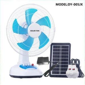 Huaxia Solar-Powered 12 Portable Fan with LED Bulb