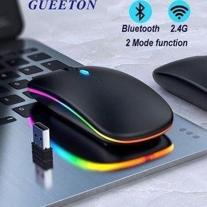 GUEETON LED Rechargeable Wireless Mouse Black