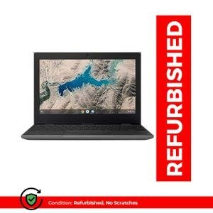 Lenovo 100e Refurbished Laptop, (64 +64 memory )EMMC, WiFi - HDMI - 720p - Bluetooth Black Small