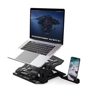 White Label Laptop Stand with Mobile Holder - Black