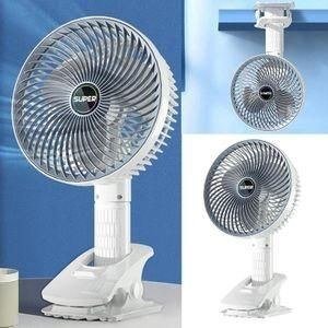 TIMBUTUS USB Rechargeable Clip-on Fan - Multi-Use Design, 3 Speeds, 360° Adjustable